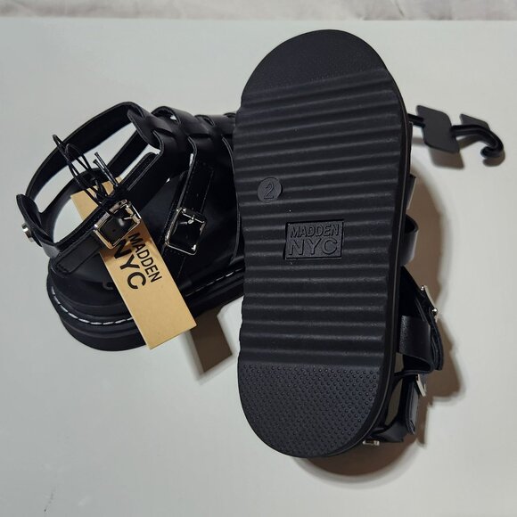 Girls NYC Madden Girl's Black Gladiator Sandals – Size 2 - Picture 5 of 6